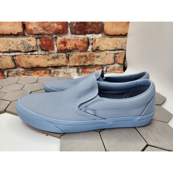 Vans Classic Slip-On Pastel Mono Dusty Blue Sz 9.5 UNC Men New Rare Sneakers - Picture 6 of 8